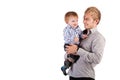 Happy dady and Baby on a white. isolated Royalty Free Stock Photo