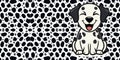 Happy Dalmation dog puppy spots seamless wallpaper vector Royalty Free Stock Photo