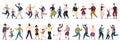 Happy dancing families. Parents dancing with children, mom, dad and kids having fun together, party at home. Family Royalty Free Stock Photo