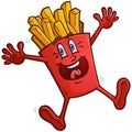 Happy Dancing French Fries Cartoon Character