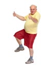 Happy dancing old man. Royalty Free Stock Photo