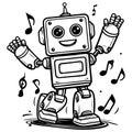 Happy Dancing Robot Fun Royalty Free Stock Photo