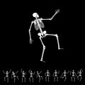 Happy dancing skeletons on Halloween Royalty Free Stock Photo