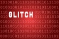 Glitch Binary Code Abstract Red Background Banner in Web Security Series Set