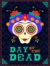 Happy day of the dead catrina sugar skull skeleton Royalty Free Stock Photo