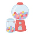 Happy day, gumball machine caramels cartoon