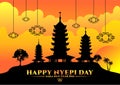 Happy day nyepi silhouette Royalty Free Stock Photo