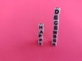 Happy December words on a pink background