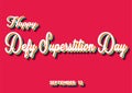 Happy Defy Superstition Day, September 13. Calendar of September Retro Text Effect, Vector design Royalty Free Stock Photo