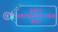 Happy Defy Superstition Day, September 13. Calendar of September Text Effect, Vector design Royalty Free Stock Photo