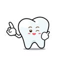 Happy Dental Smile Tooth Mascot Cartoon Character isolated on w
