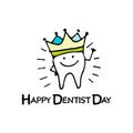 Happy dentist day, tooth character sketch for your design