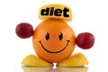 Happy diet. Funny fruits character collection