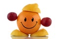 Happy diet. Funny fruits character collection