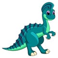 Happy dinosaur. Cartoon colorful prehistoric animal character Royalty Free Stock Photo