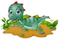 Happy dinosaur cartoon Royalty Free Stock Photo