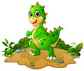 Happy dinosaur cartoon Royalty Free Stock Photo