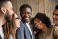 Happy diverse black and white people group smiling bonding toget Royalty Free Stock Photo