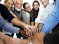 Happy diverse people connected together Royalty Free Stock Photo