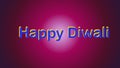 Happy Diwali written on blue background with reflection.