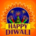 Happy Diwali background with colorful firecracker