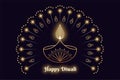 Happy Diwali Banner, Hindu festival of lights. Indian Deepavali holiday