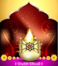 Happy diwali celebration background with deepak Royalty Free Stock Photo