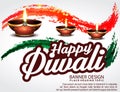 Happy Diwali Celebration Background with Deepak Royalty Free Stock Photo