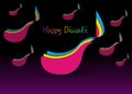 Happy Diwali Celebration in Paper Cut Graphic design of Indian Diya Oil Lamps Flat Design. Colorful Festival of Lights. Vector