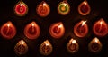 Diwali, Hindu festival of lights celebration. Diya oil lamps against dark background Royalty Free Stock Photo
