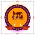 Happy diwali creative festival banner with two diya