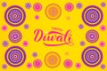 Happy Diwali design with calligraphy lettering and mandalas. Traditional Indian festival of lights typography poster. Easy to edit Royalty Free Stock Photo