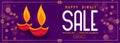 Happy diwali diya design purple sale banner design Royalty Free Stock Photo