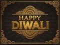 Happy Diwali in embossed golden letters Royalty Free Stock Photo