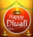 Happy diwali festival background with deepak Royalty Free Stock Photo