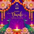 Happy Diwali festival card .