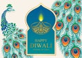 Happy Diwali festival card Royalty Free Stock Photo