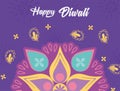 Happy diwali festival, cultural event hindu light celebration, vector design