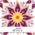 Happy diwali festival, flowers floral mandala light celebration