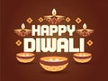 Happy Diwali in flat vector style Royalty Free Stock Photo
