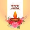 Happy diwali flower style celebration festival card design Royalty Free Stock Photo