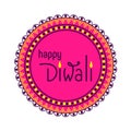 Happy Diwali. Greeting banner, Mandala with text.