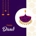 Happy diwali greeting card and diwali background li