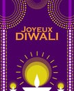 Happy Diwali, greeting card, festival of lights, India, French.