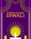 Happy Diwali, greeting card, festival of lights, India, german.