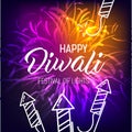 Happy Diwali. Holiday vector illustration of hindu religion event Deepavali. Sale promotional banner.