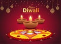 happy Diwali. Indian festivals of light with Diwali elements. vector illustration design Royalty Free Stock Photo