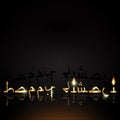 Happy Diwali Indian lights festival holiday greeting card template. Hindu Diwali Golden Sanskrit lettering text gold ornament