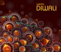 Happy Diwali light festival of India greeting background