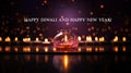 Happy Diwali and happy new year! Greeting indian holdiday card Royalty Free Stock Photo